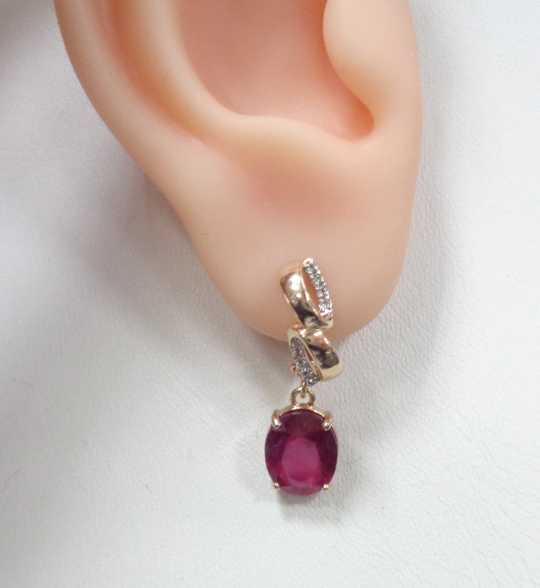 Серебряные серьги с рубинами